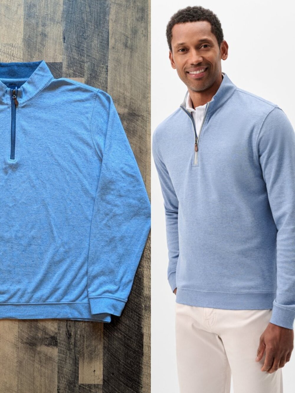 Johnnie-O Sully Quarter-Zip Pullover Sweatshirt Amalfi Blue XL